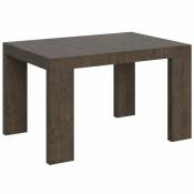 Table rectangulaire extensible 6 à 18 personnes l 130 à 390 cm bois foncé Ribo