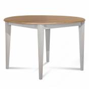 Table ronde bois D115 cm avec 1 allonge et Pieds fuseau