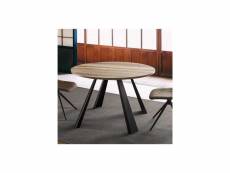Table ronde extensible 220 cm couleur bois saturnium