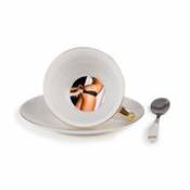 Tasse à thé Guiltless - Pomona / Avec soucoupe & cuillère - Image érotique au fond de la tasse - Seletti blanc en céramique