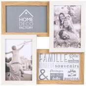 The Home Deco Factory - Pêle-mêle bois et blanc photos 10 x 15 cm Family 4 photos - Bois