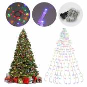 TolleTour Guirlande lumineuse LED Sapin de Noël 280 LEDs 2.8m Extérieur Guirlande de Noël avec anneau RGB - Multicolore