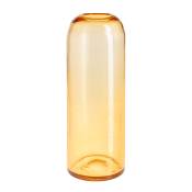 Vase décoratif en verre transparent soufflé jaune