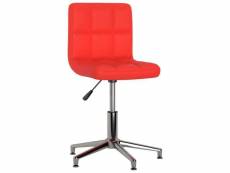 Vidaxl chaise de bureau pivotante rouge similicuir