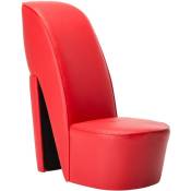 Vidaxl - Chaise en forme de chaussure à talon haut Rouge Similicuir