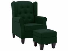 Vidaxl fauteuil avec repose-pied vert foncé tissu 320157