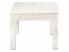 Vidaxl table basse blanc 110x60x45 cm bois de manguier massif 323555