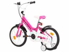 Vidaxl vélo pour enfants 16 pouces noir et rose 92181