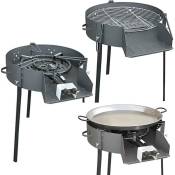 Visiodirect - Barbecue rond avec support en Acier inoxydable coloris noir - 50 x 81 x 93 cm