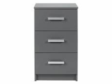 Zeine - meuble de rangement 3 tiroirs gris graphite