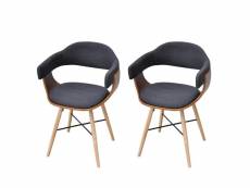 2 chaises salon salle à manger en bois cintré avec revêtement en tissu moderne helloshop26 1902048