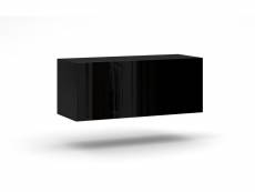 3xeliving meuble tv demi 2 15 100 cm noir / noir brillant,