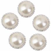 5 Pieces Bouton de perles rond en acrylique Bouton