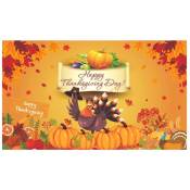 70.8Poucex43.3Pouce Happy Thanksgiving Day Hanging Fall Harvest Poster Background Banner pour Thanksgiving Day Party Decoration