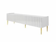 Ambre - meuble tv - 180 cm - style contemporain - bestmobilier - blanc et doré
