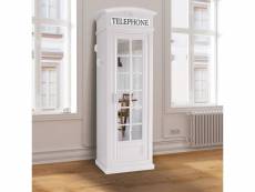 Armoire "cabine téléphonique de londres" avec 3 étagères et porte miroir, made in italy, armoire de chambre, cm 68x55h215, couleur blanche 80527734674