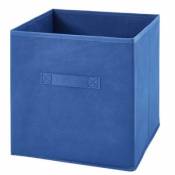 Boîte de rangement carrée en textile Mixxit coloris bleu