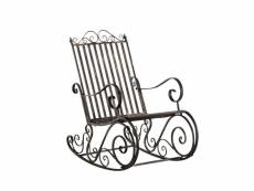 Chaise fauteuil à bascule rocking chair pour jardin en fer bronze vieilli mdj10102