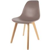 Chaise scandinave Coque - H.83 cm - 50 x 46,3 x 83 - Taupe