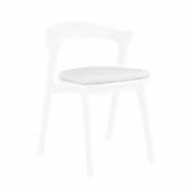 Coussin d'assise Outdoor / Pour chaise de jardin Bok - Ethnicraft 43 x 43 cm - Epaisseur 3 cm blanc en tissu