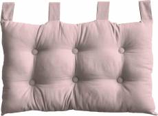 Coussin tête de lit en coton et pattes boutonnées - Vieux rose - 70 x 45 cm