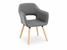 Fauteuil chaise lounge en tissu 160 kg max surface d'assise de 42 x 47 cm gris helloshop26 14_0000887