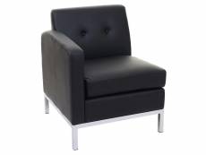 Fauteuil hwc-c19, système modulaire de fauteuils, partie de gauche, un accoudoir, extensible similicuir ~ noir