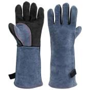 Gants de gril, gants de four universels résistants à la chaleur jusqu'à 800 °C, gants de cuisine antidérapants ignifuges avec protection de