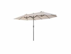 Grand parasol king - longueur 4,6 m - crème