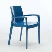 Grand Soleil - Chaise polypropylène empilable avec accoudoirs salle à manger Cream Couleur: Bleu