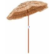 Helloshop26 - Parasol de terrasse en chaume, parasol tiki hawaïen de 175 cm avec sac de transport design inclinable parasol de table ou de marché