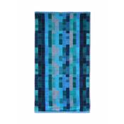 Home Linge Passion - pixels Serviette de plage 100% coton jacquard - 450g/m² - Bleu - 90x200 cm - Bleu