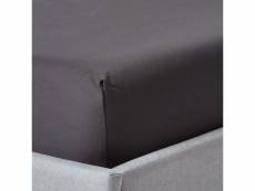 Homescapes drap-housse uni 150 x 200 cm 100 % coton égyptien 1000 fils gris foncé BL1310D