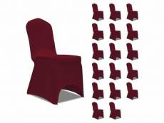 Housses élastiques de chaise bordeaux 18 pièces dec022539