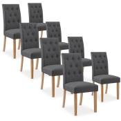 Intensedeco - Lot de 8 chaises capitonnées Gaya tissu