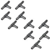 Jardiboutique - Lot de 10 connecteurs en t pour tuyau 16 mm arrosage Noir