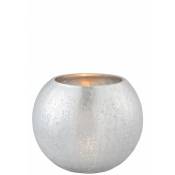Jolipa - Photophore boule en verre argent 21x21x15.5 cm - Argent