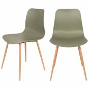 Lot de 2 chaises en résine - Leon - Couleur - Vert - White Label