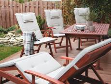 Lot de 6 chaises de jardin avec coussin gris et beige toscana 227949