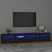 Meuble tv avec lumières led Noir 240x35x40 cm