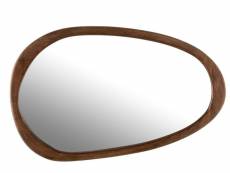 Miroir en forme de galet en bois de manguier l83 l - bruno 5527