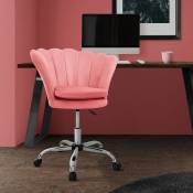 Ml-design - Chaise de Bureau en Velours, Rose, Design