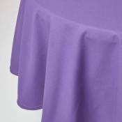 Nappe de table ronde en coton unie Violet - 178 cm