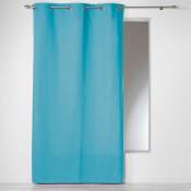 Rideau a oeillets 140 x 240 cm coton uni panama Bleu