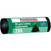 Rossignol - Lot de 20 sacs poubelle 20L bagy Made in France - Noir