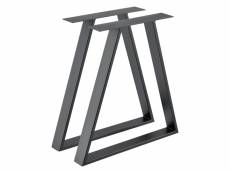 Set de 2 pieds de table greiling métal gris acier 70 x 10 x 72 cm [en.casa]