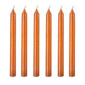 Set de 6 bougies oranges métallique H25