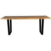 Table à manger en bois et métal 200x90cm - Aka - Couleur - Bois foncé Dutchbone
