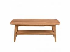 Table basse rectangulaire avec rangements en bois 130x70cm