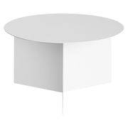 Table basse Slit Metal / XL - Ø 65 x H 35,5 cm / Acier - Hay blanc en métal